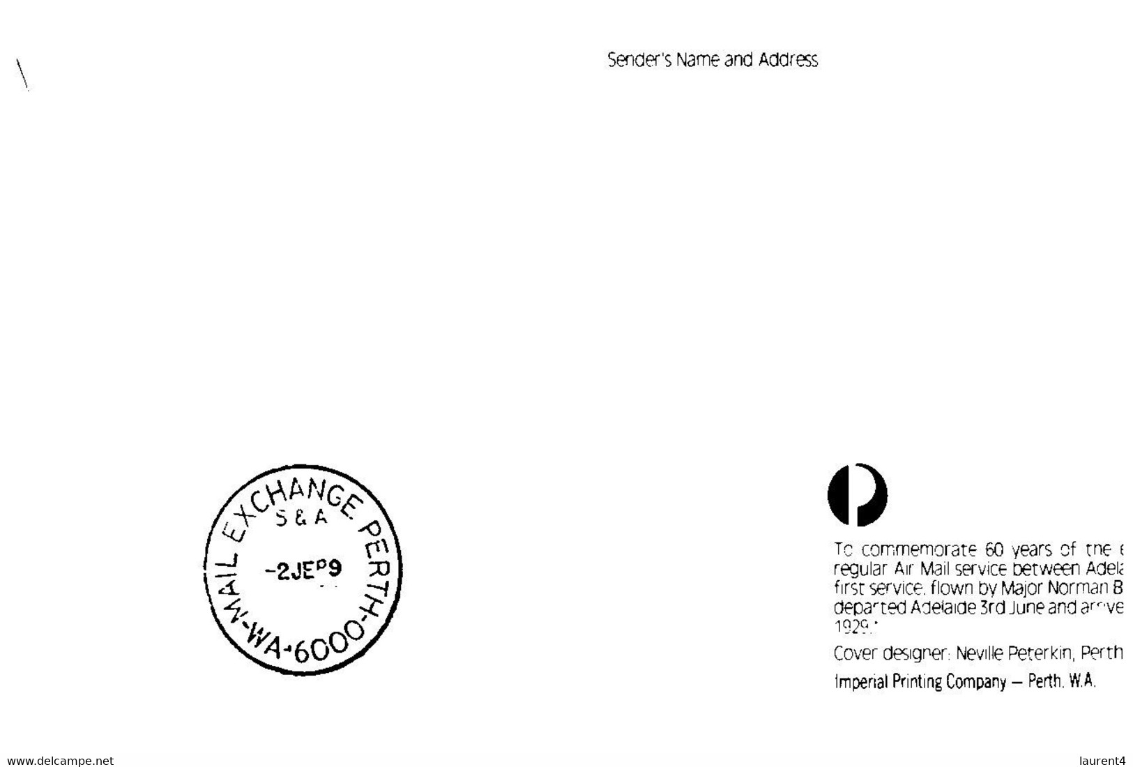 (JJ 26) Australia - 2 Covers - 60th Anniversary Of 1st Air Mail From Adelaide To Perth - Primi Voli