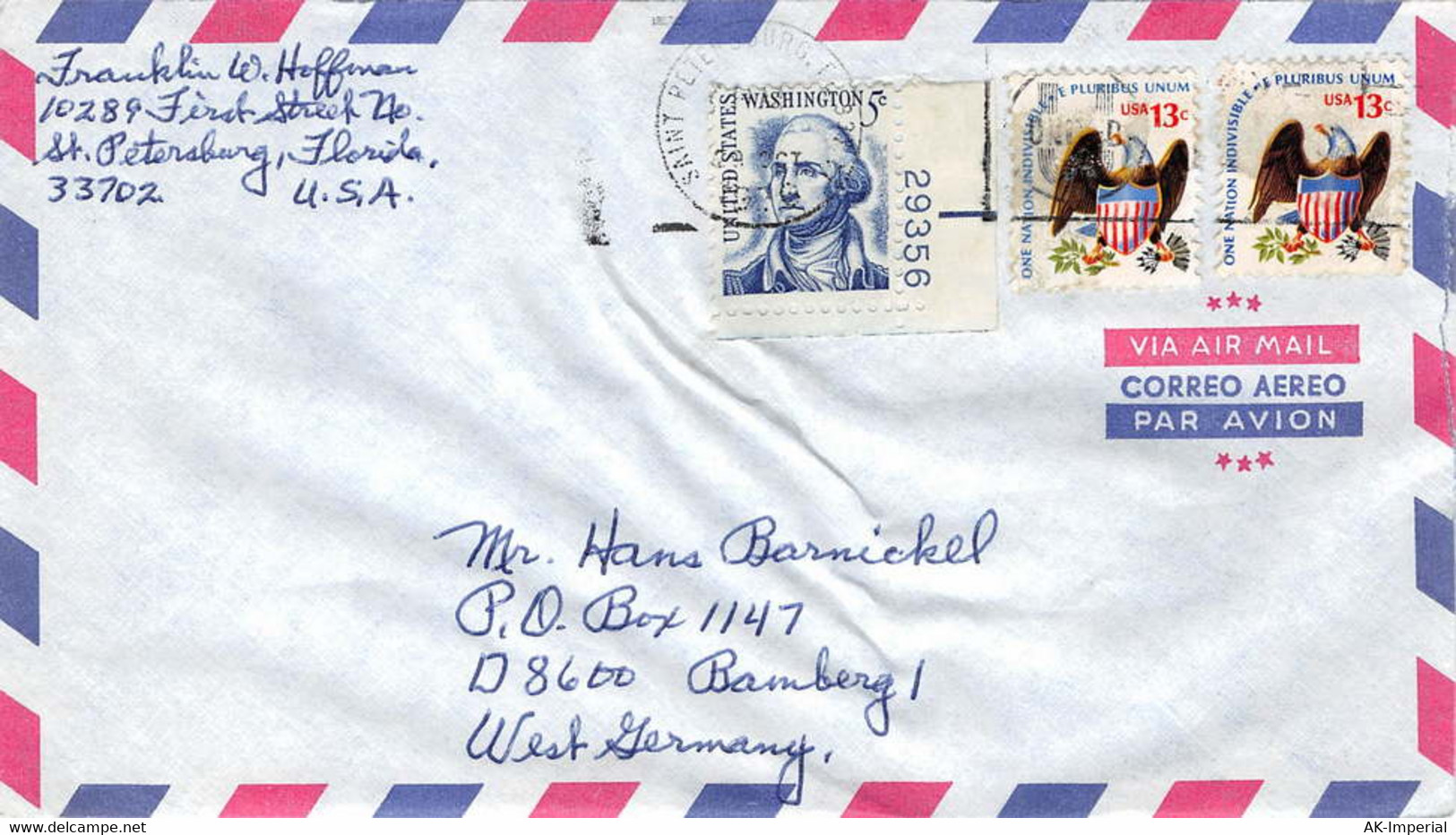 USA 1966 / Saint Petersburg Nach Bamberg - West Germany - Air Mail - Cartas & Documentos