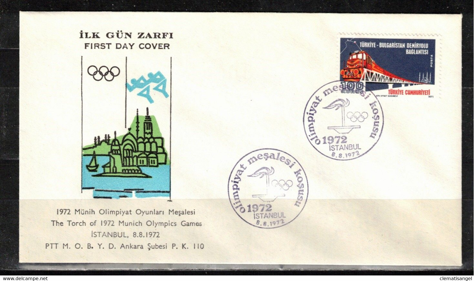 214Y * TÜRKEI * SELTENER OLYMPIABRIEF * FACKELLAUF 1972 DURCH ISTAMBUL **!! - Covers & Documents