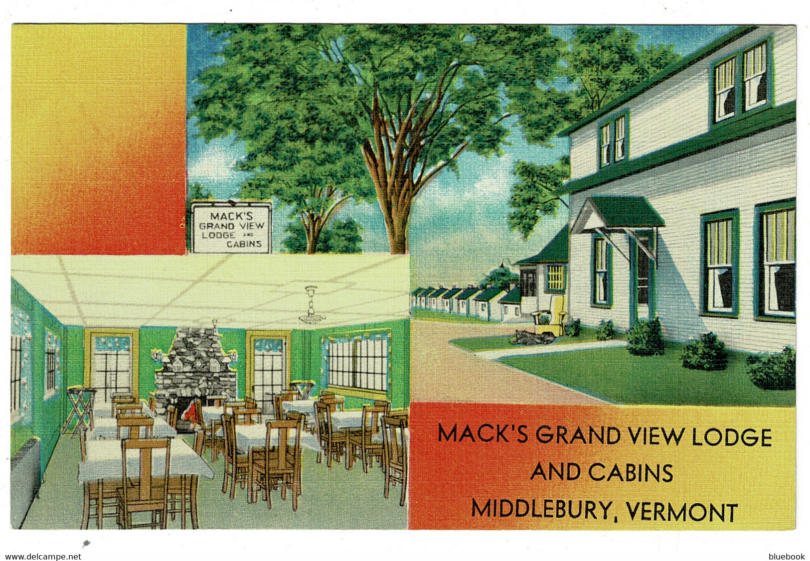 Ref 1475 - Early USA Postcard - Mack's Grand View Lodge & Cabins - Middlebury Vermont - Autres & Non Classés