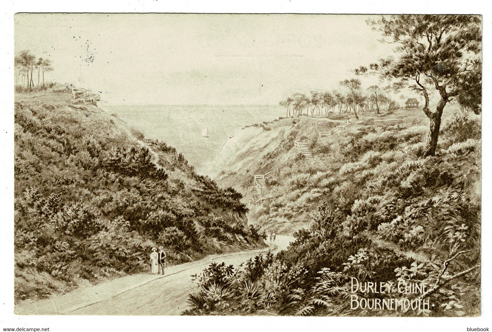 Ref 1475 - 1921 Postcard - Durley Chine Bournemouth - Hampshire Now Dorset - Bournemouth (until 1972)