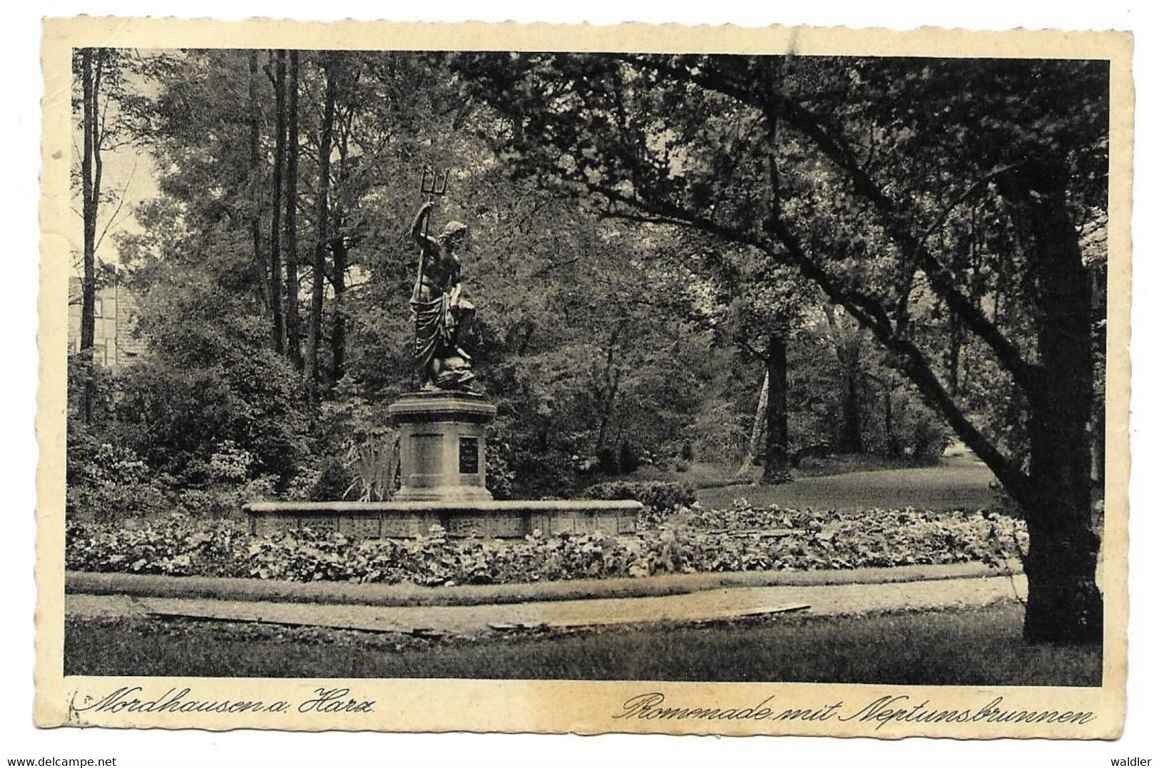 5500  NORDHAUSEN, PROMENADE MIT NEPTUNSBRUNNEN     ~ 1930 - Nordhausen