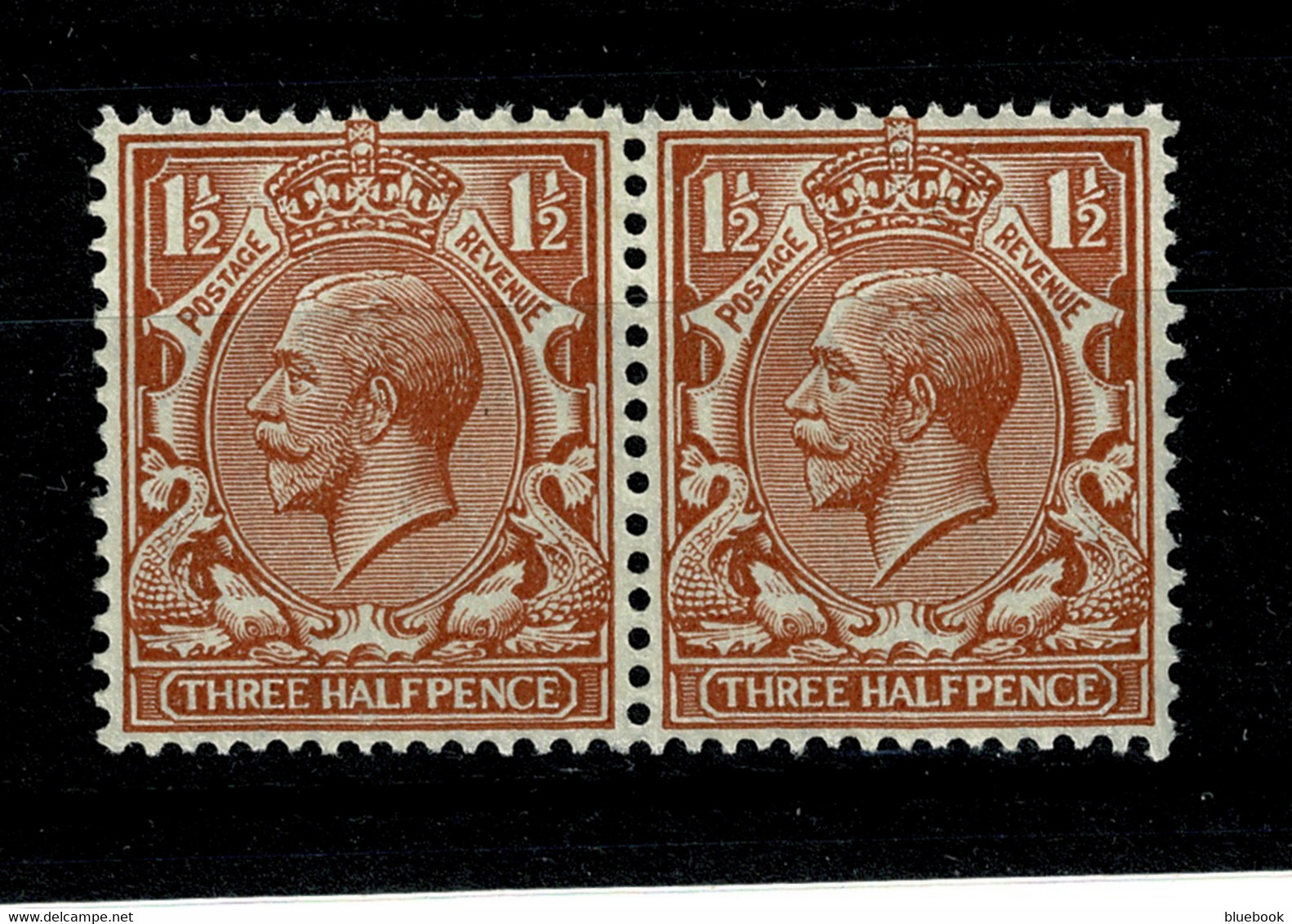 Ref 1476 - GB KGV 1924 - Block Cypher 1 1/2d 2 X MNH Stamps - SG 420 - Ungebraucht