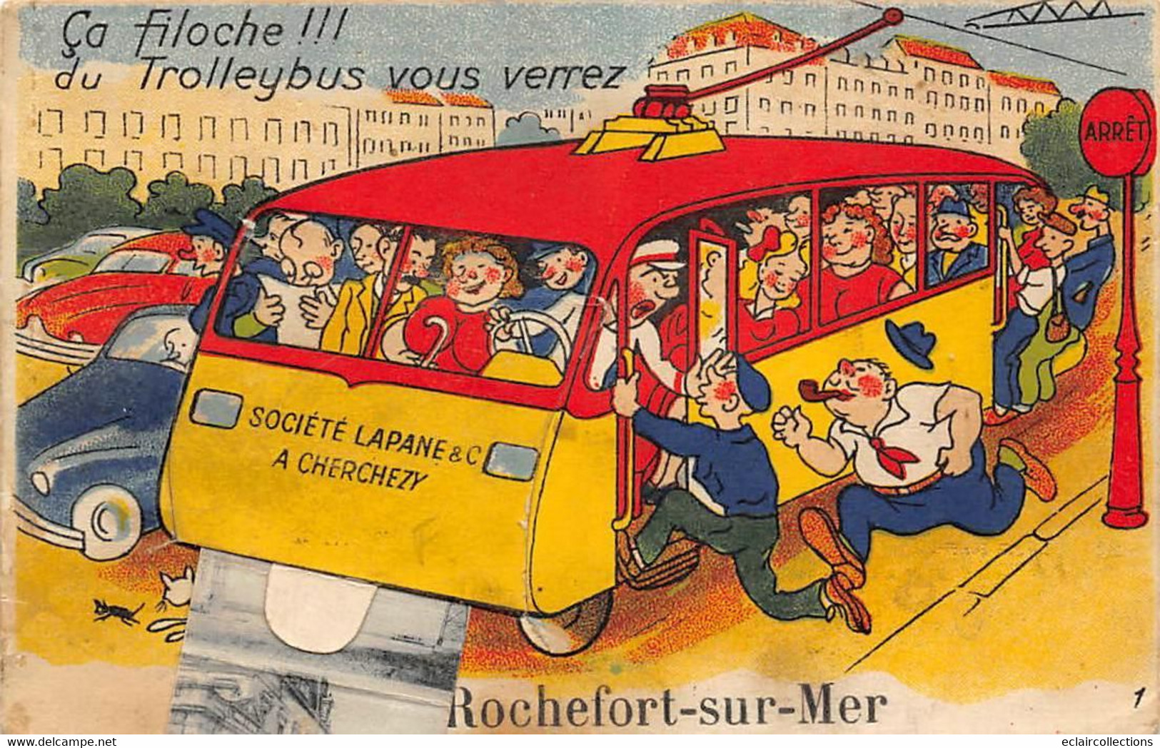 Rochefort Sur Mer       17        Carte A Système Dépliant. . Le Trolleybus  (voir Scan) - Rochefort