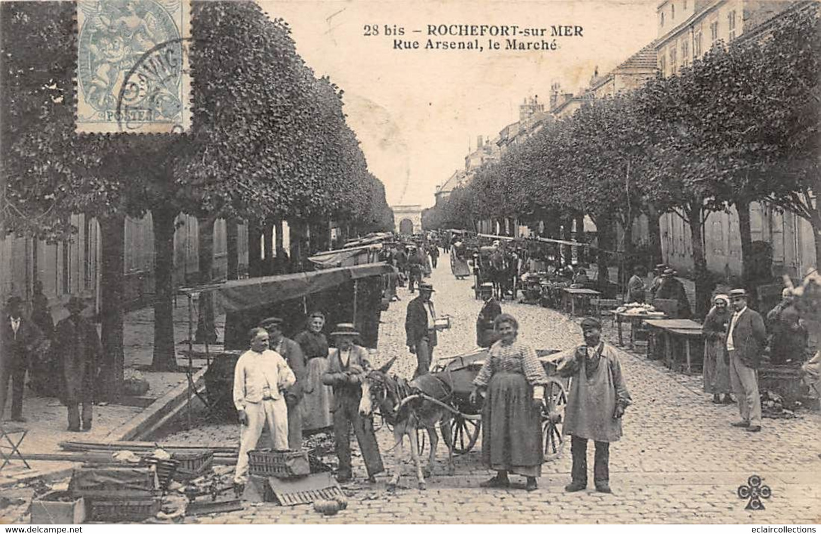 Rochefort Sur Mer       17       Rue De L'Arsenal .   Le Marché. Attelage âne.    CCCC 28 Bis  (voir Scan) - Rochefort