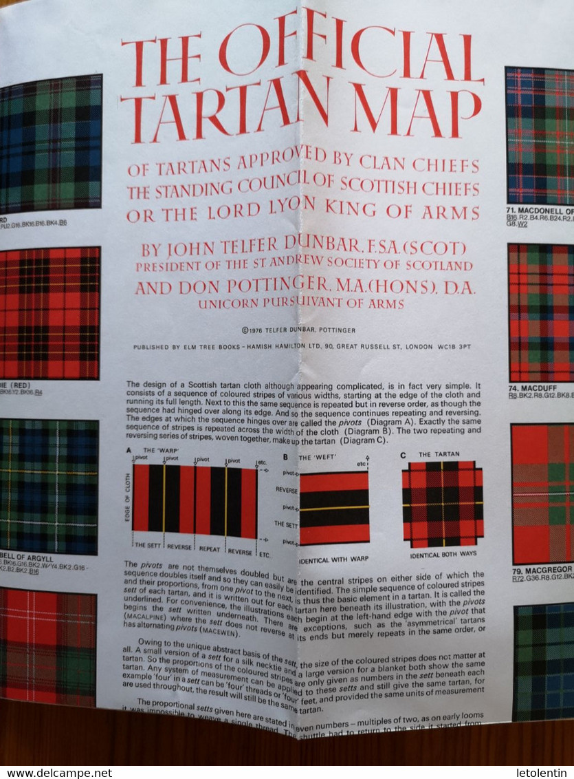 POSTER "THE OFFICIAL TARTAN" TARTANS APPROUVÉS PAR LES CHEFS DE CLAN, CONSEIL PERMANENT DES CHEFS ECOSSAIS - Other & Unclassified