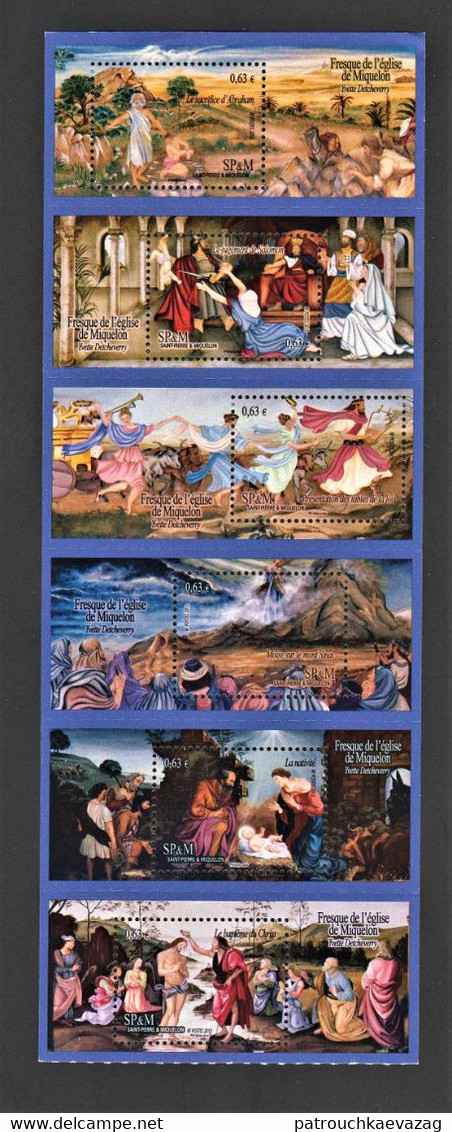 SPM Feuillet "Fresque De L'église De Miquelon" De 2013 N° 1069 à 1074 Neuf MNH** Manque 1075 - Neufs