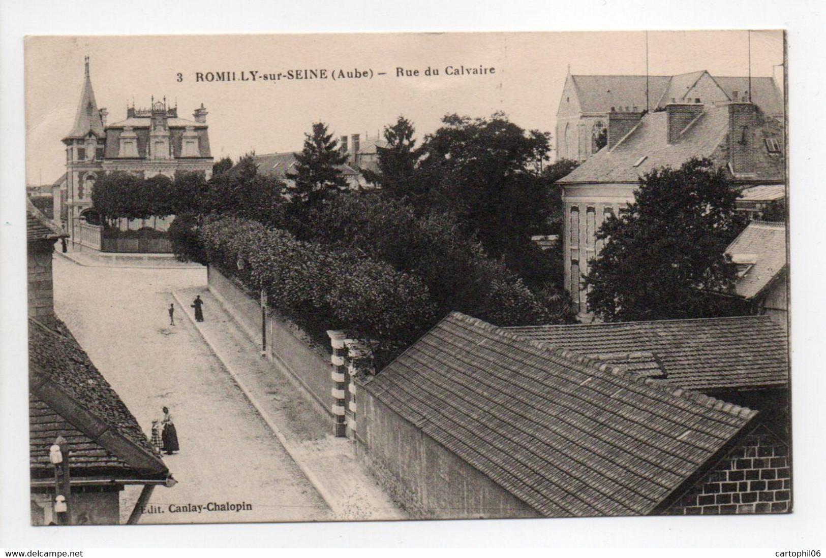 - CPA ROMILLY-SUR-SEINE (10) - Rue Du Calvaire 1915 - Edition Canlay-Chalopin N° 3 - - Romilly-sur-Seine