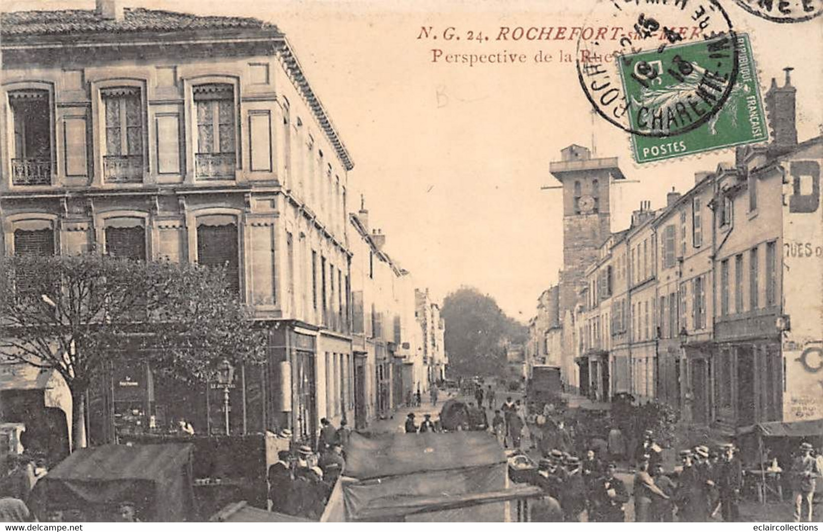 Rochefort Sur Mer       17         Perspective De La Rue Toufaire.  Marché .   (voir Scan) - Rochefort
