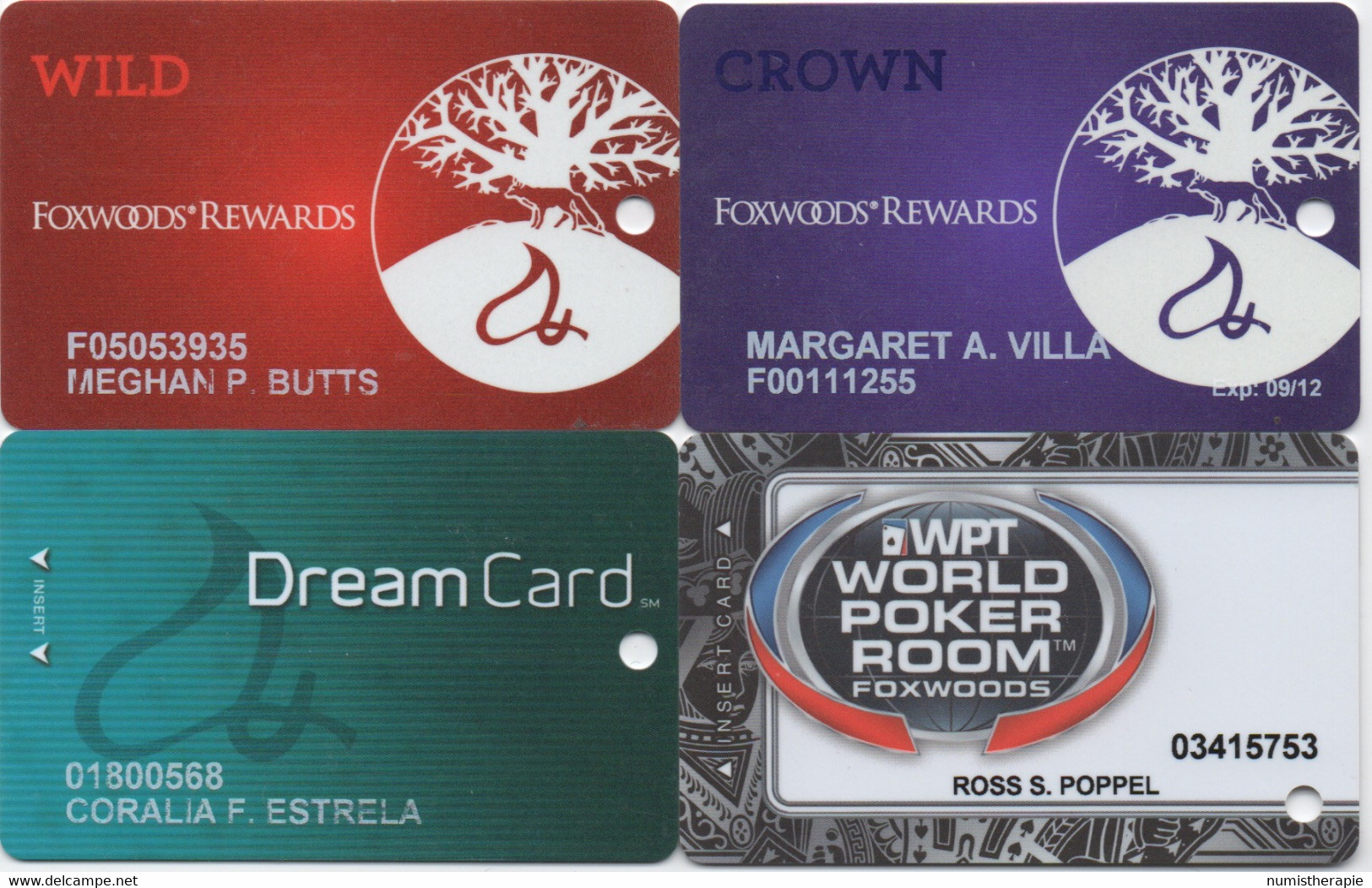 Lot De 4 Cartes : Foxwoods Resort Casino : Ledyard CT - Carte Di Casinò