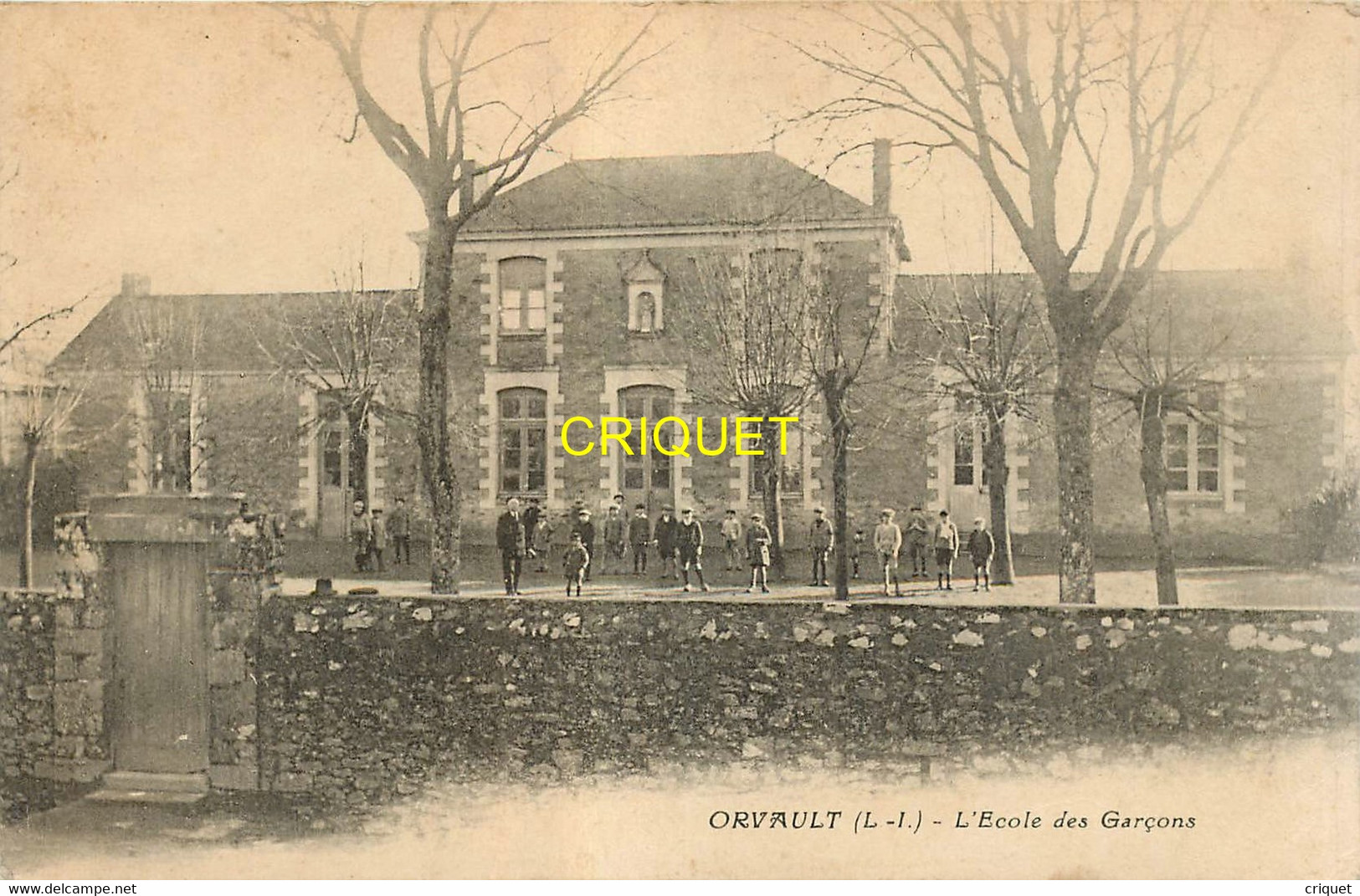 44 Orvault, Ecole Des Garçons, élèves Et Enseignants Dans La Cour..., Carte Pas Courante - Orvault