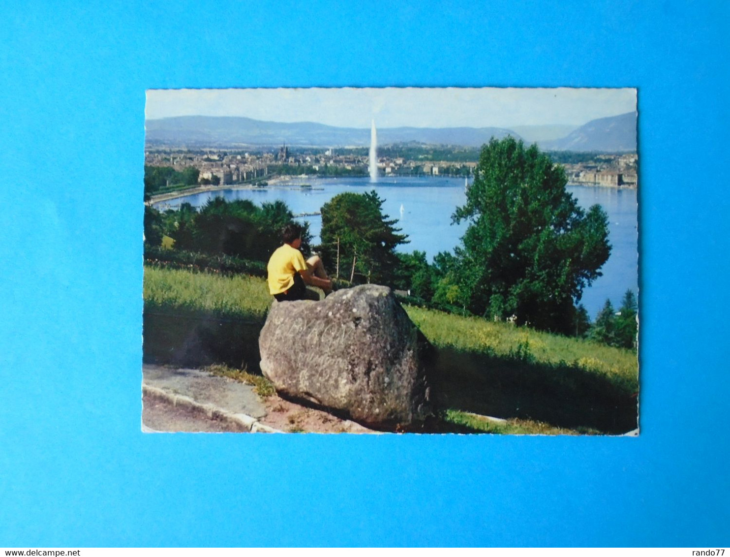 CPM  Geneve Vue Générale De La Ville Depuis Cologny Et La Pierre Byron - Cologny