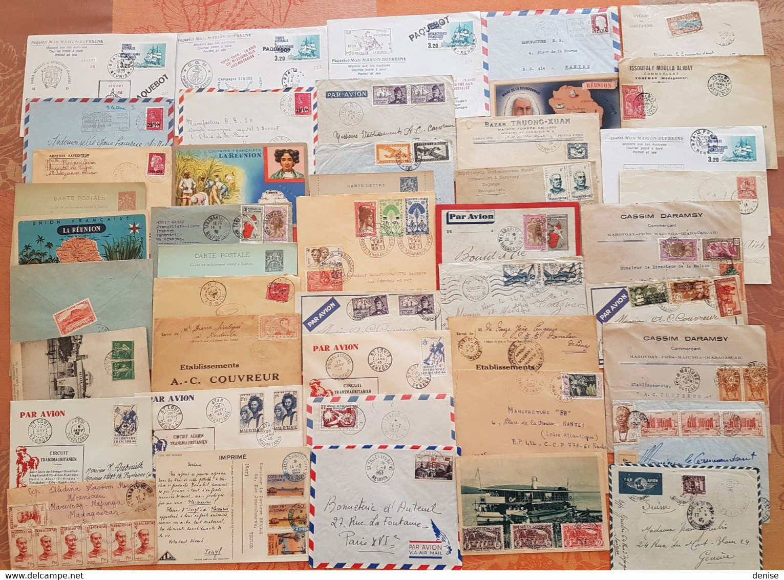 Colonies Françaises - Lot De 45 Lettres  Et Cartes Postales - Départ 1 Euro - - Beaux Affranchissements - Collezioni (senza Album)