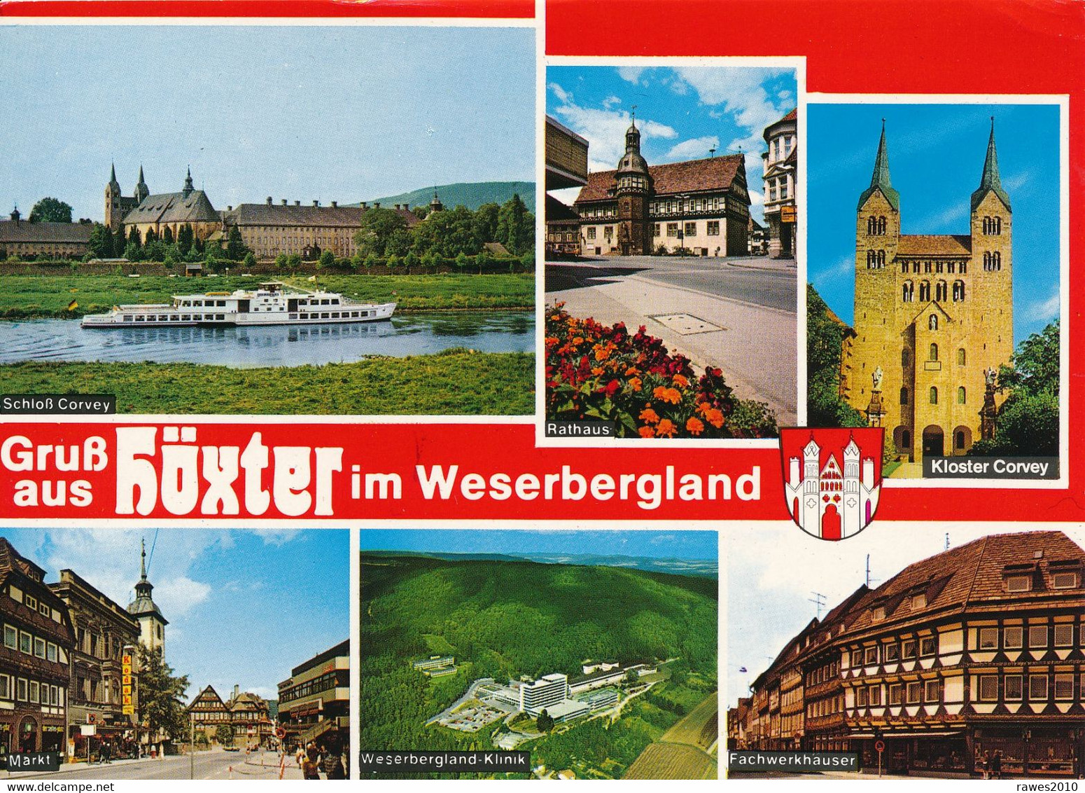 AK Höxter Im Weserbergland 1991 MBK Schloss Corvey Rathaus Kloster Corvey Markt Klinik Fachwerkhäuser - Hoexter