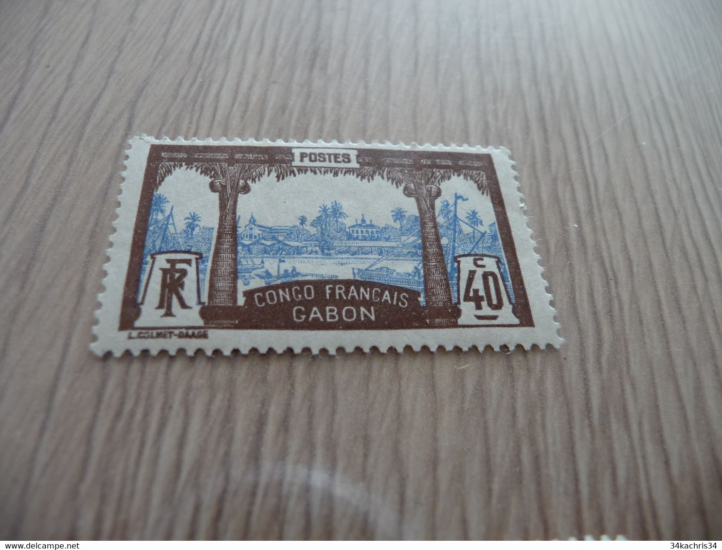 TP Colonies Françaises Gabon Charnière N°42 - Unused Stamps