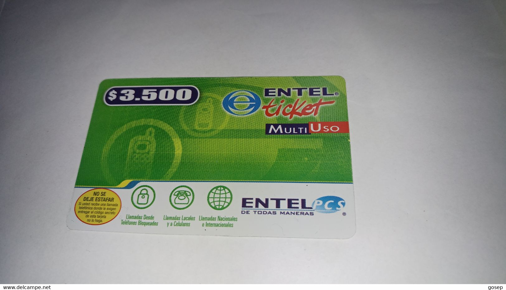 Chile-entel Ticket-multi(177)-($3.500)-(55895834)-(5/1/2006)-(look Outside)-used Card+1card Prepiad Free - Chili