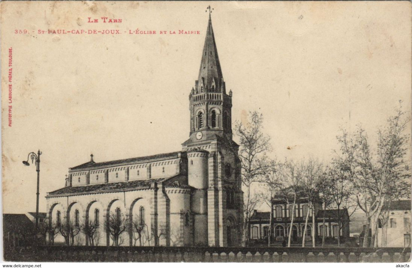 CPA SAINT-PAUL-CAP-de-JOUX L'Eglise Et La Mairie (1087606) - Saint Paul Cap De Joux