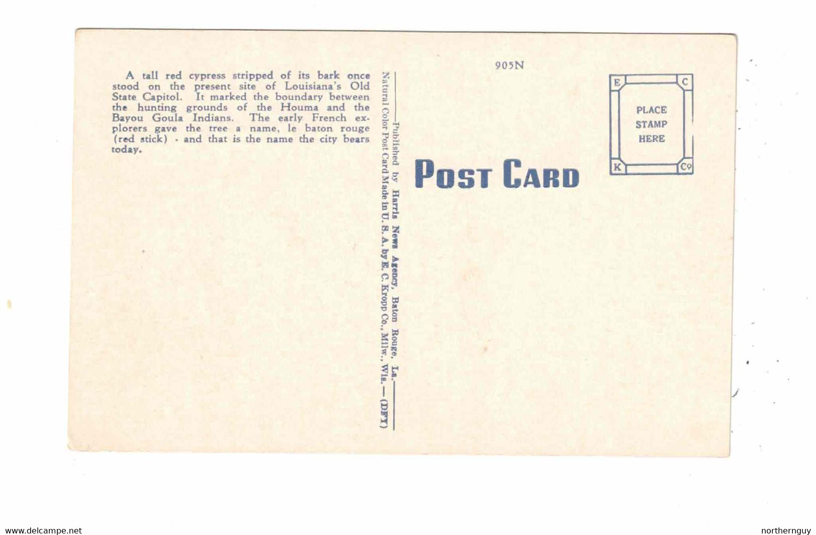 BATON ROUGE, Louisiana, USA, US Post Office & Court House, Old Linen Postcard - Baton Rouge