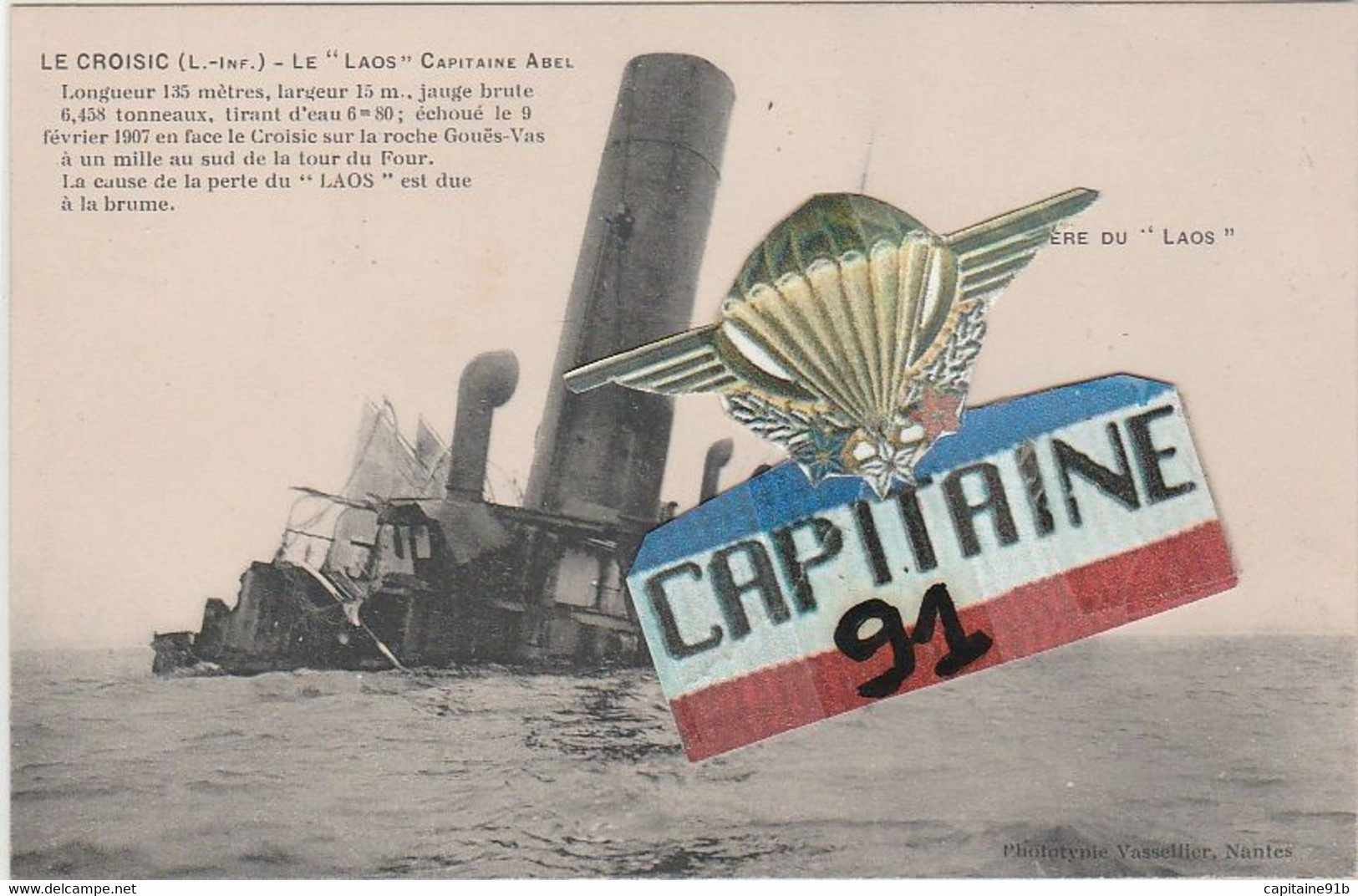 CPA  LE CROSIC LOIRE ATLANTIQUE LE LAOS CAPITAINE ABEL - Le Croisic