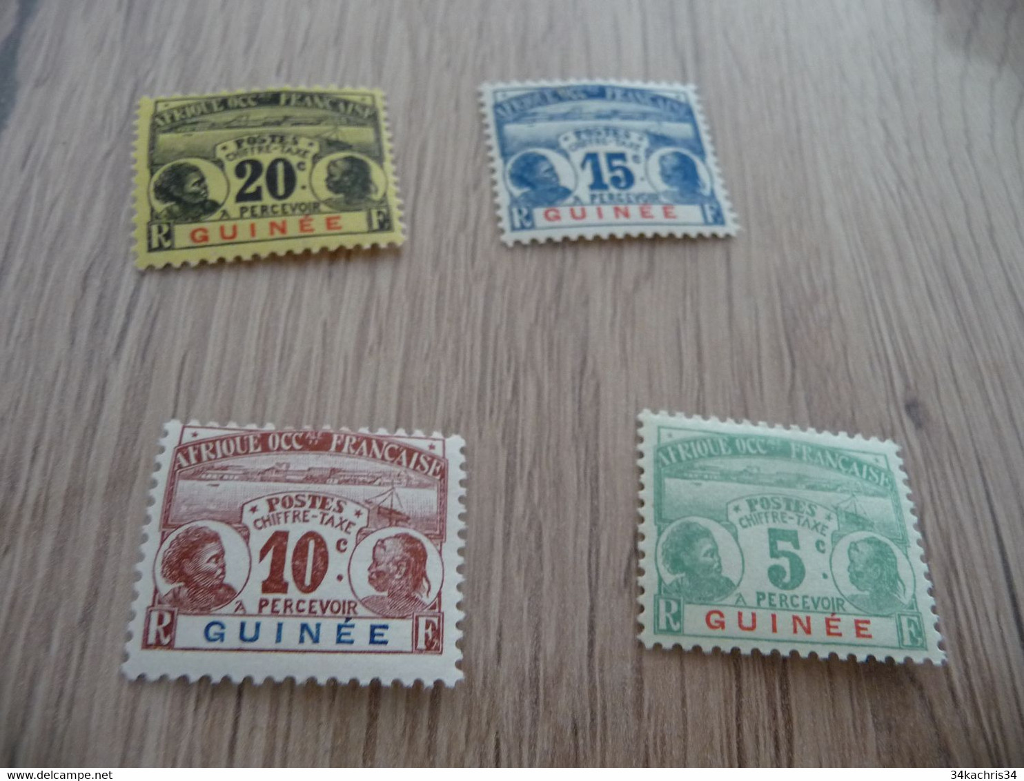 TP Colonies Françaises Guinée  Charnière Taxe N°8 à 15 - Unused Stamps