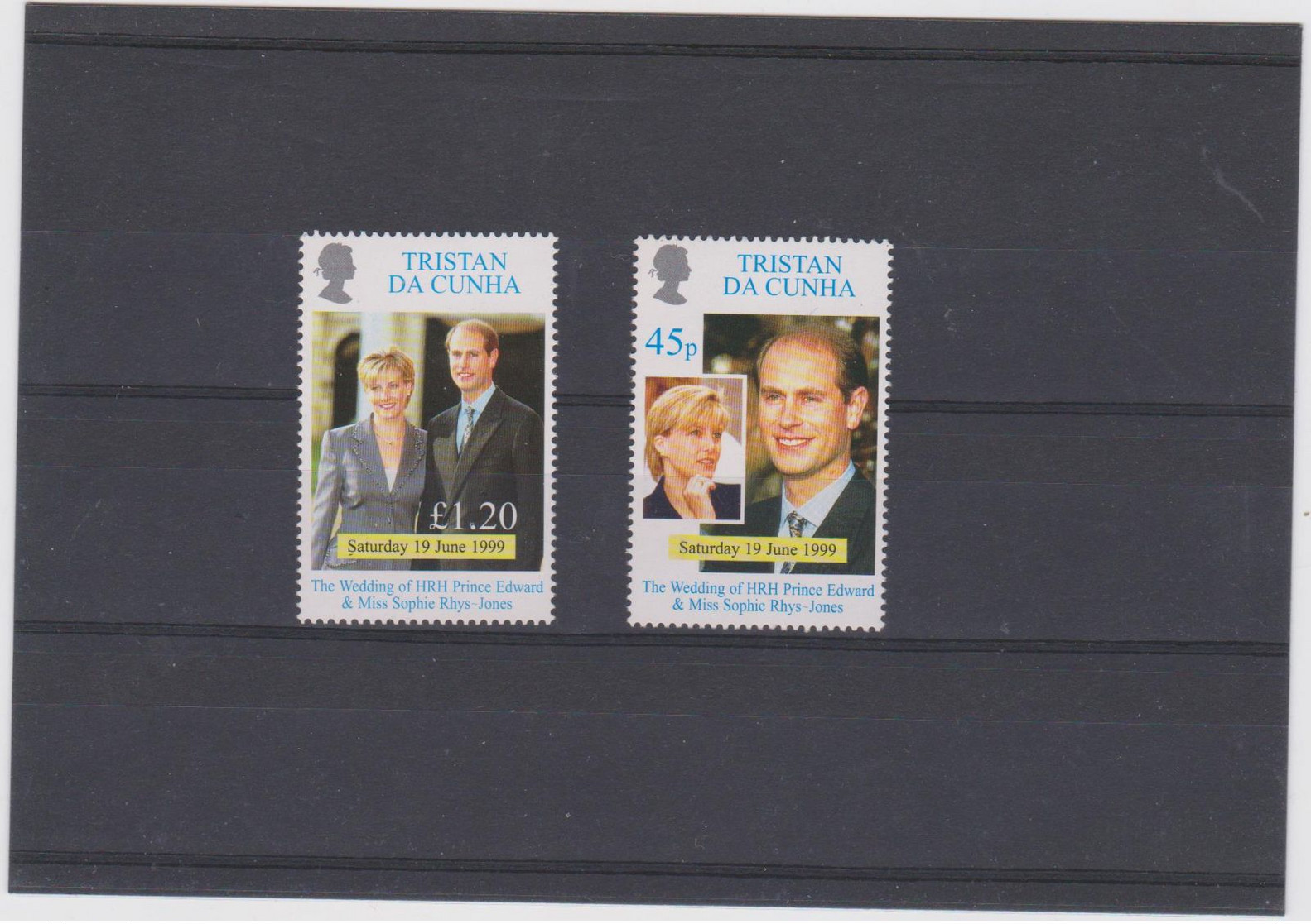 TRISTAN DA CUNHA (GRANDE BRETAGNE) 2 T Neufs Xx - Mariage Prince Edward - 1999 - Tristan Da Cunha