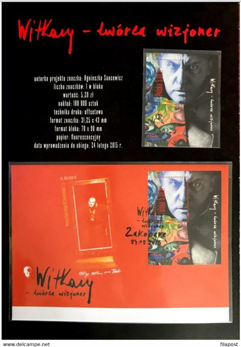 Poland 2015 Witkacy - Visionary Artist / Souvenir Booklet / Block + FDC MNH** FV - Libretti