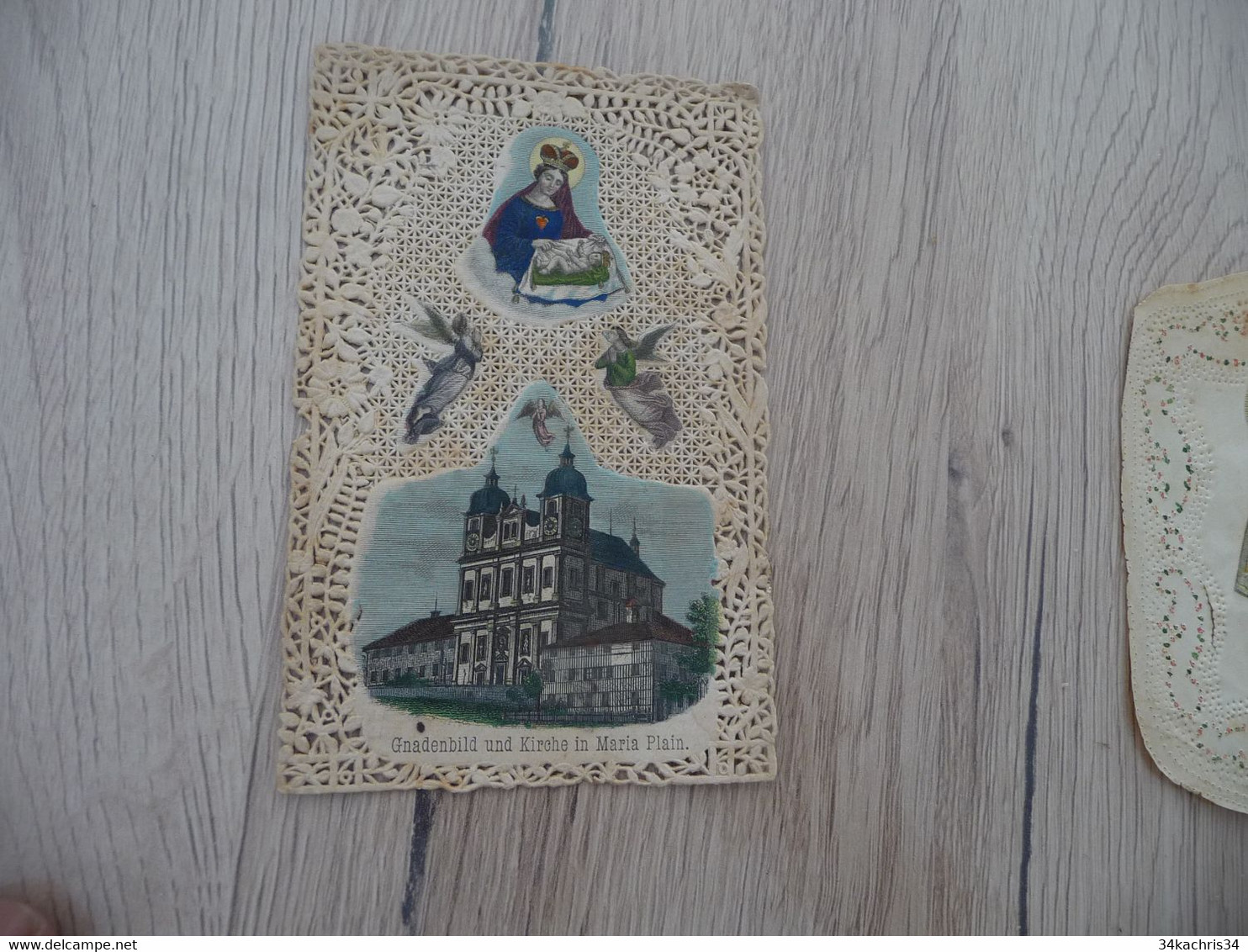 Canivet Ancien Dentelle Gnadenbild Und Kirche In Marie Plain - Andachtsbilder