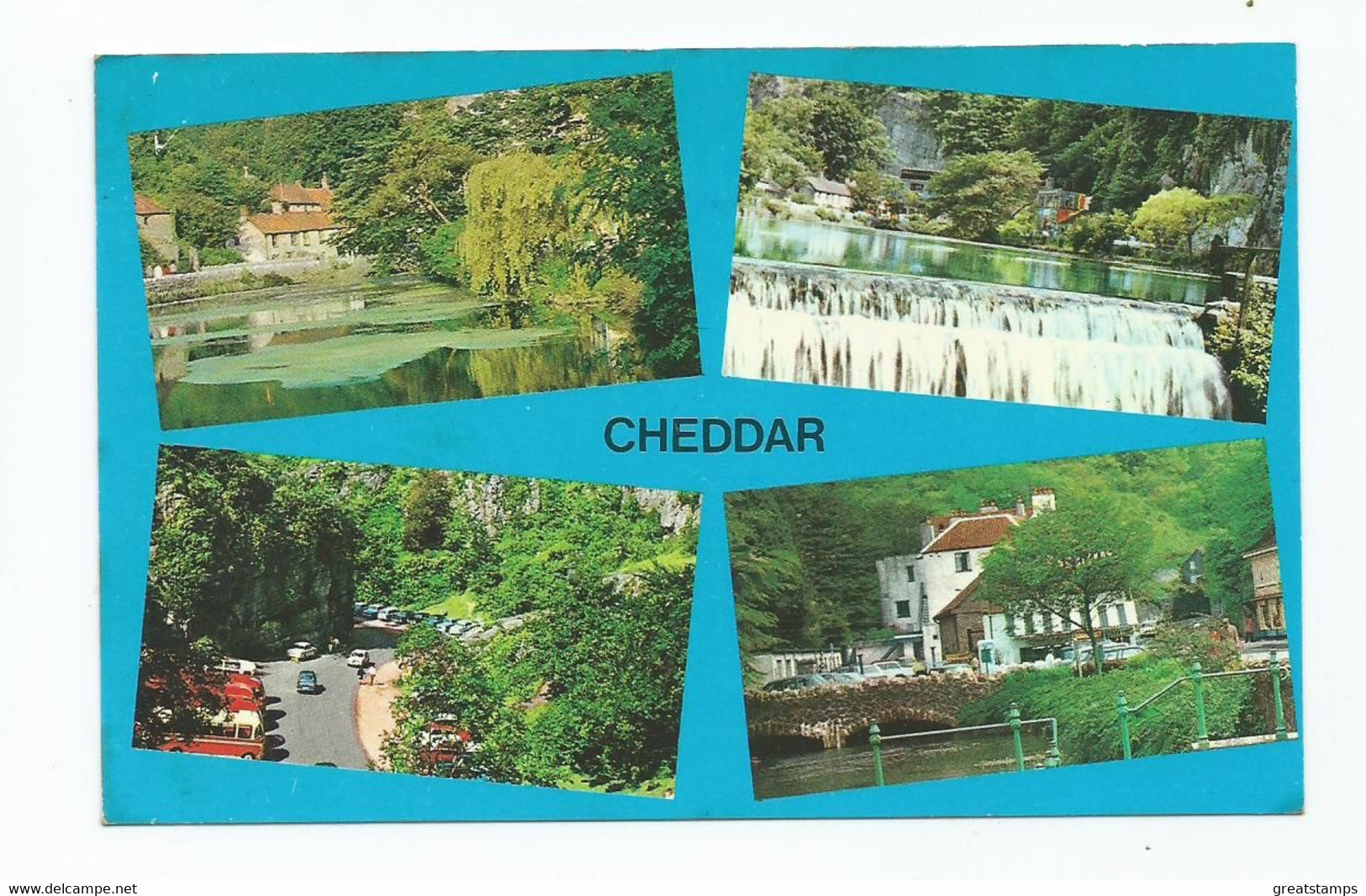 Somerset Postcard Cheddar Multiview Scruffy On Back. 1970s - Cheddar