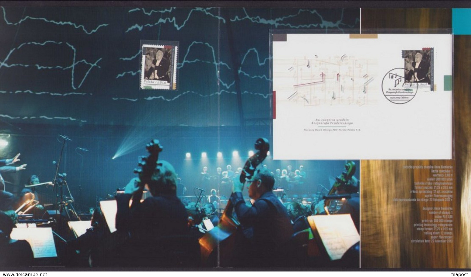 POLAND 2013 Souvenir Booklet Mi 4642 Krzysztof Penderecki - Polish World Famous Composer / Stamp + FDC MNH** FV - Cuadernillos