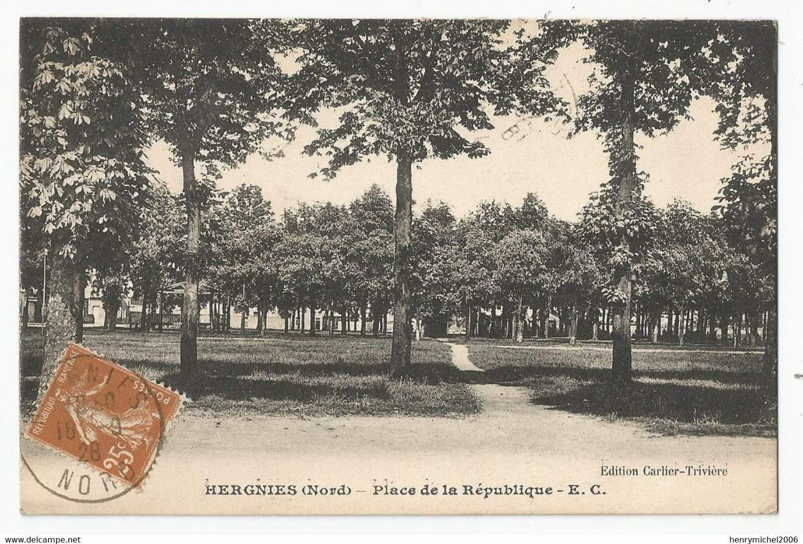 59 Nord Hergniers Place De La République  Ed Carlier Trivière - Lille - Autres & Non Classés