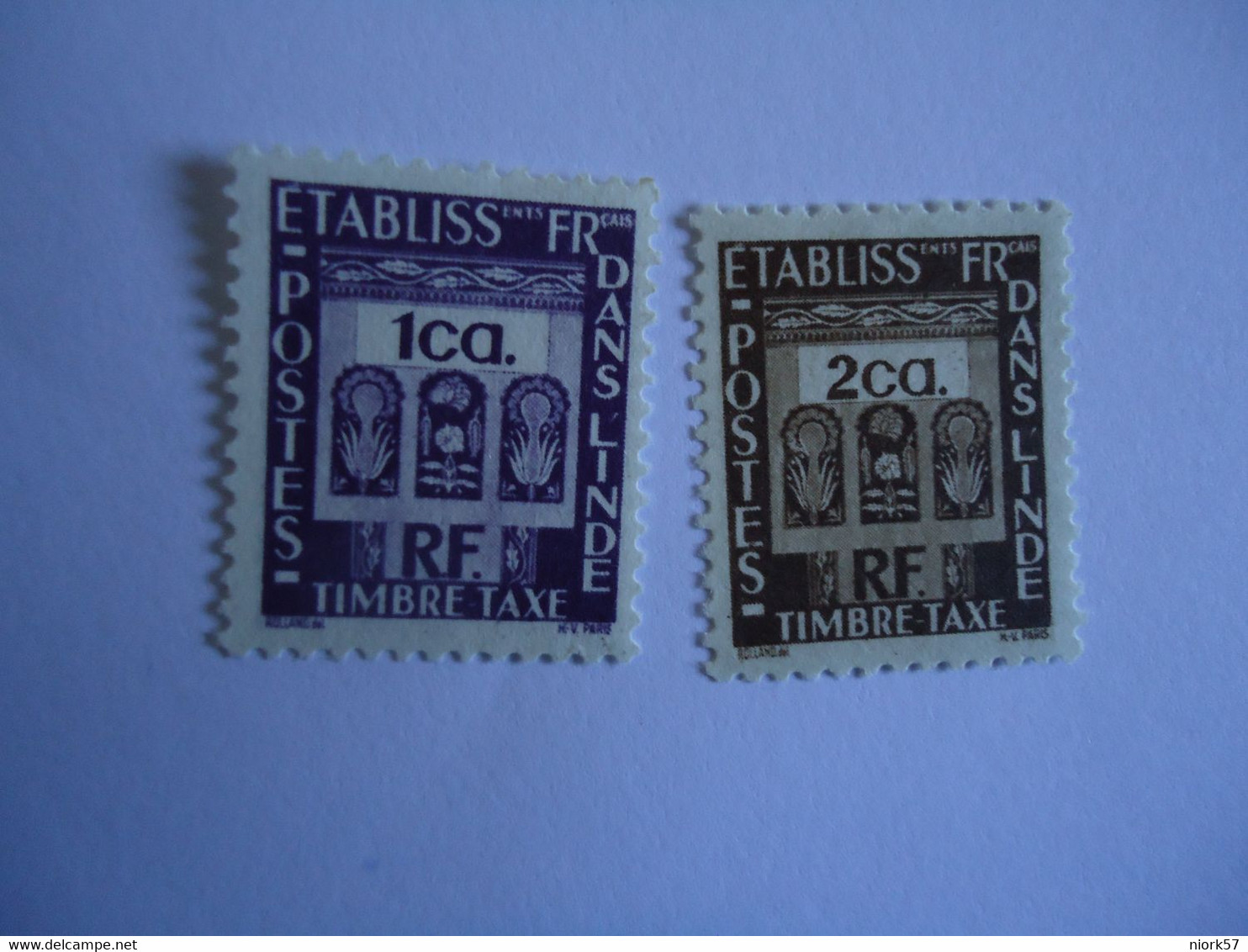 INDIA  FRANCE MNH     STAMPS  TAXE  2  SCAN - Other & Unclassified