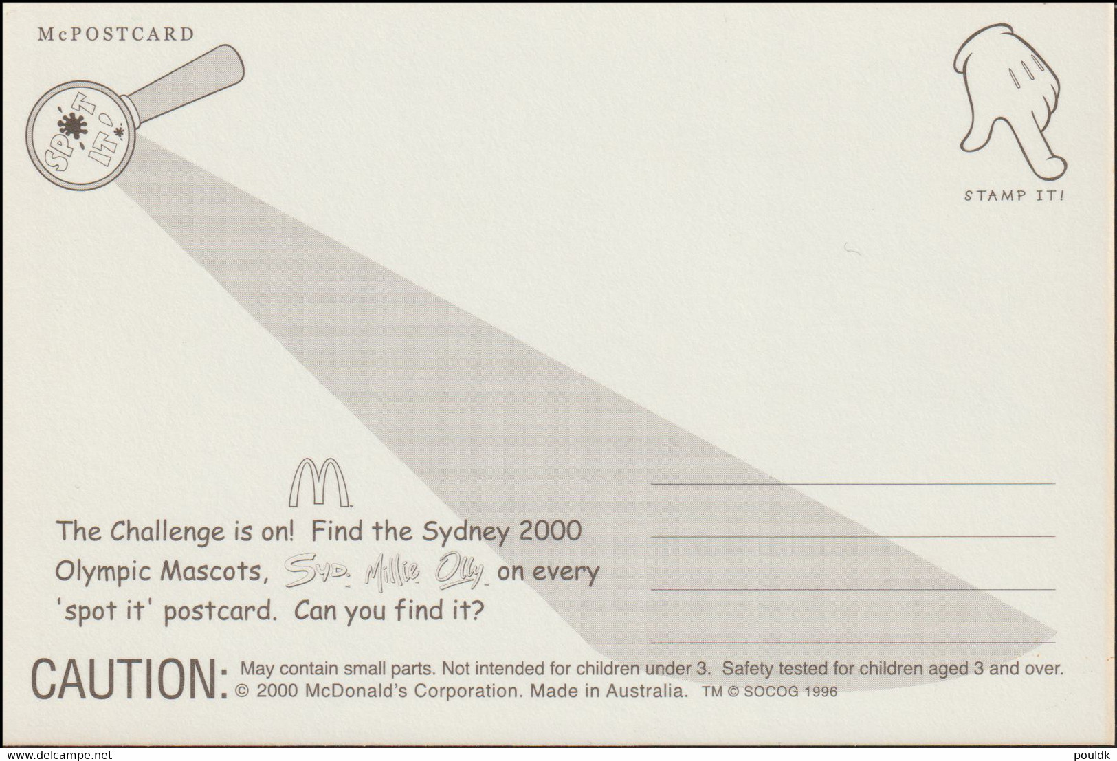 Australia Postcard 2000 Sydney Olympic Games From McDonalds - Mint (G125-56) - Sommer 2000: Sydney