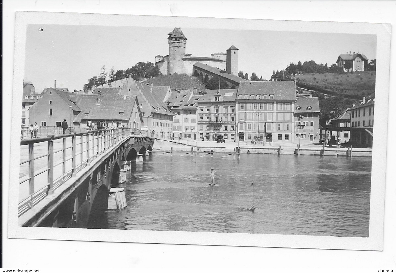 SCHAFFHOUSE ( SUISSE) En 1911 ,  Le Rhin Scène Animée , 2 Photos - Places