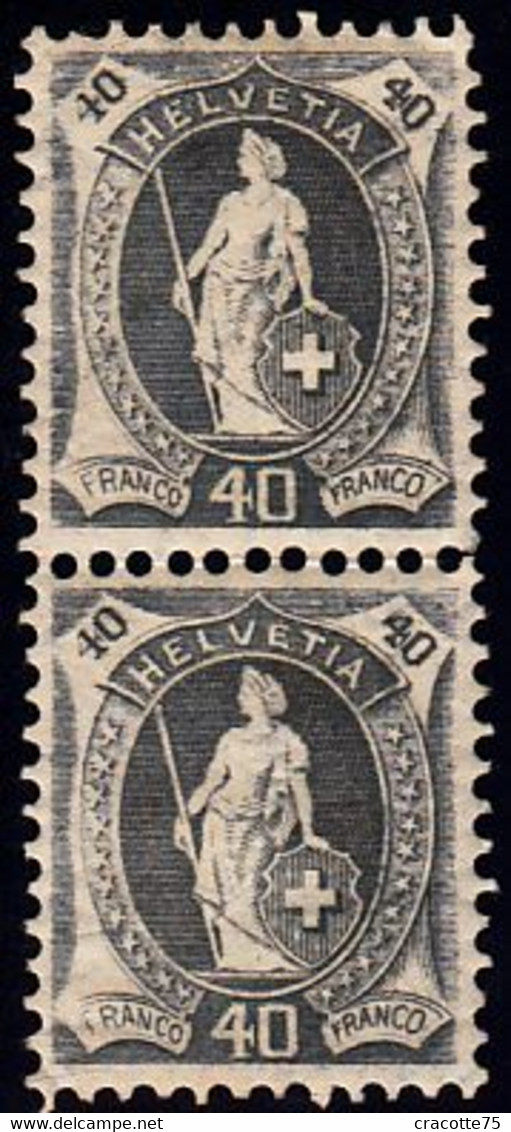 SUISSE - N°  92** - HELVETIA "debout" - BLOC DE 4. - Neufs