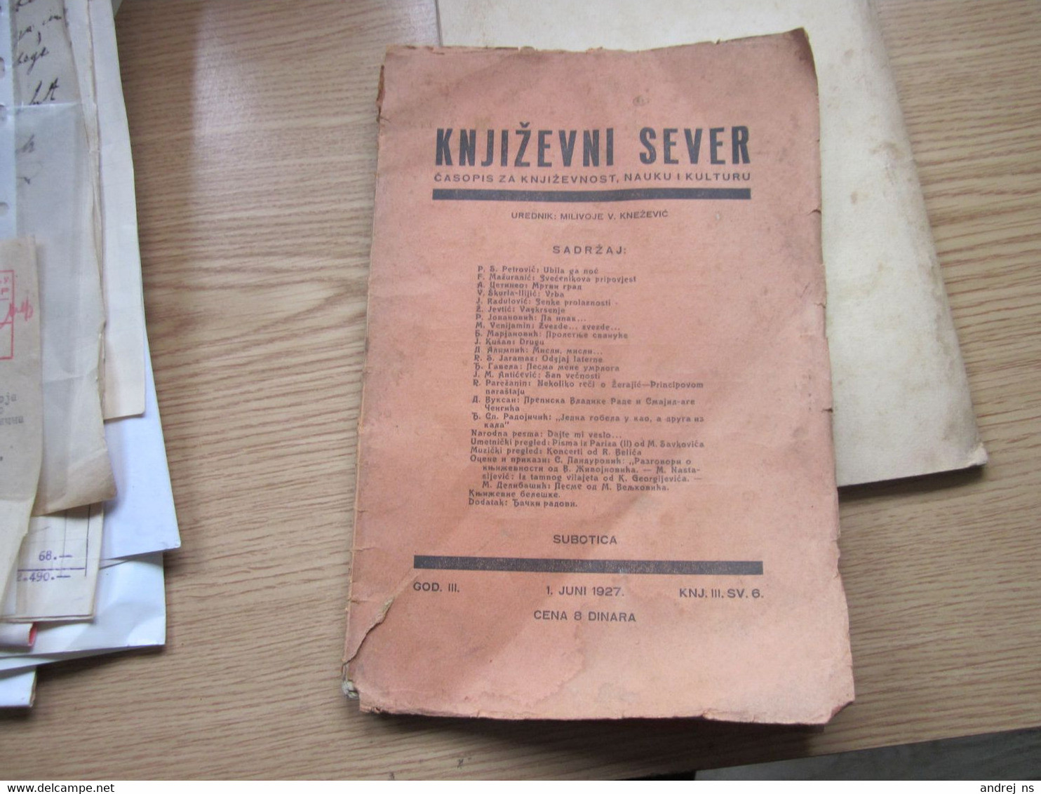 Subotica Szabadka Knjizevni Sever Casopis Za Knjizevnost Nauku I Kulturu Milivoje V Knezevic Subotica 1927 - Lingue Scandinave