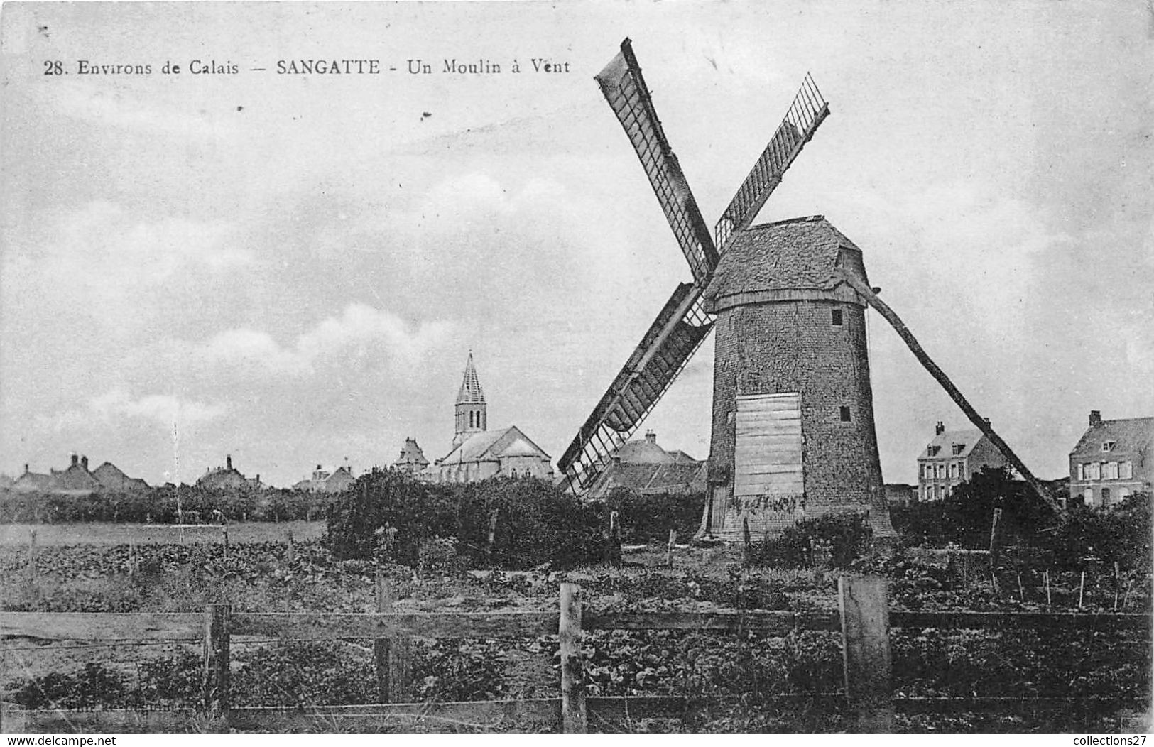 62-SANGATTE- UN MOULIN A VENT - Sangatte