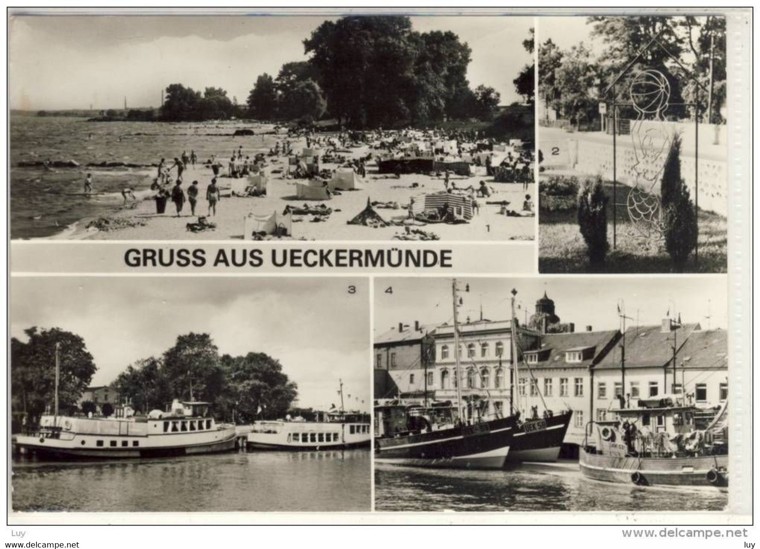 Ueckermünde - Haffbad - Fischerboote Der FPG,  Gel. DDR 1985 - Ückermünde