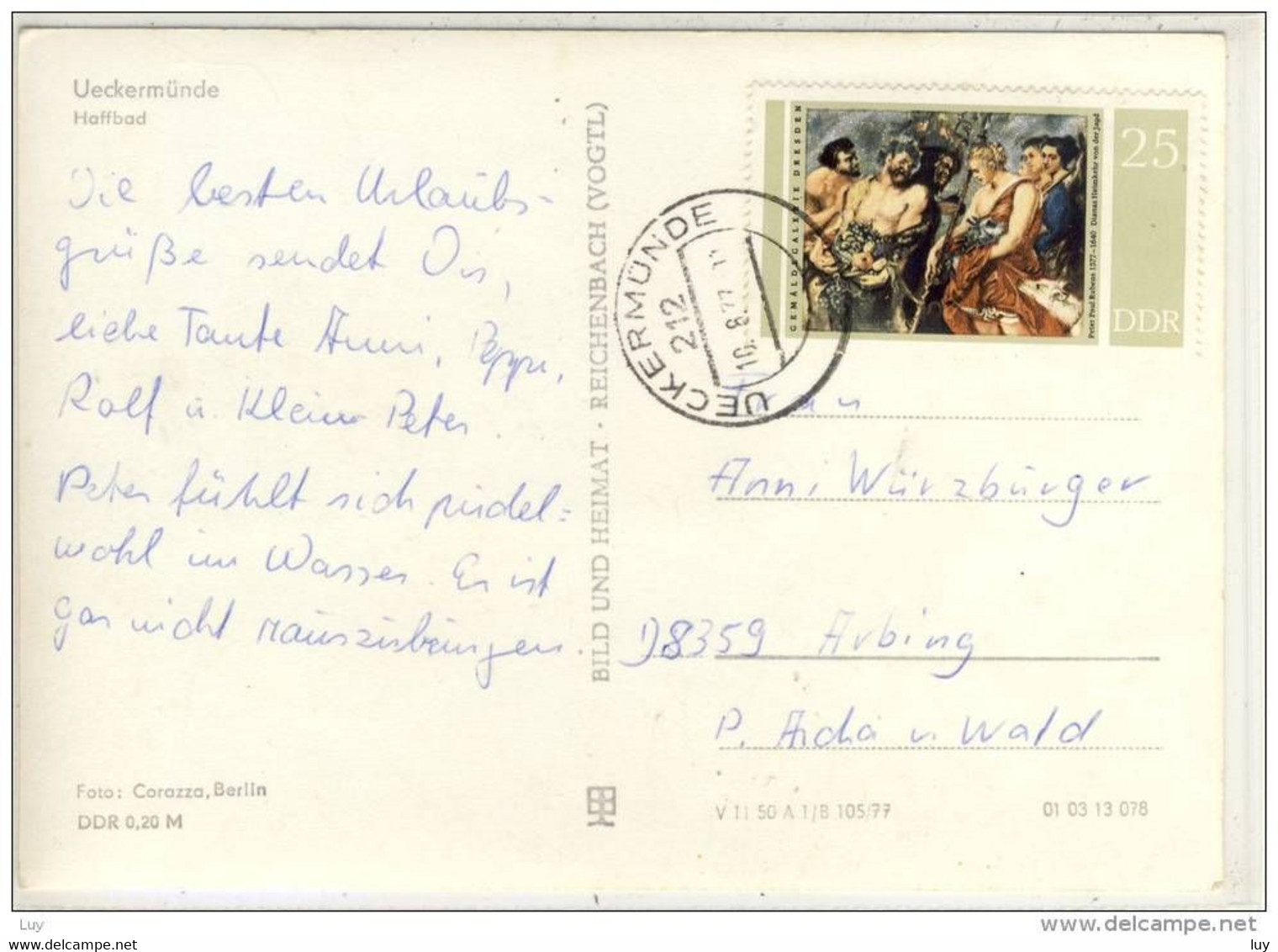Ueckermünde - Haffbad, Sondermarke DDR, Nice Stamp, Gel. 1977 - Ueckermuende