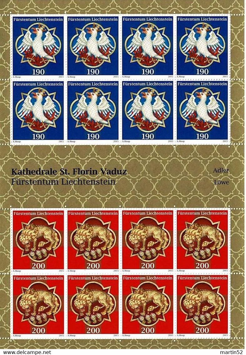 Liechtenstein 2015: Kathedrale St.Florin Vaduz Zu 1714-17 Mi 1751-54 Yv 1701-04 ** MNH (Postpreis Faciale CHF 12.60) - Gebruikt