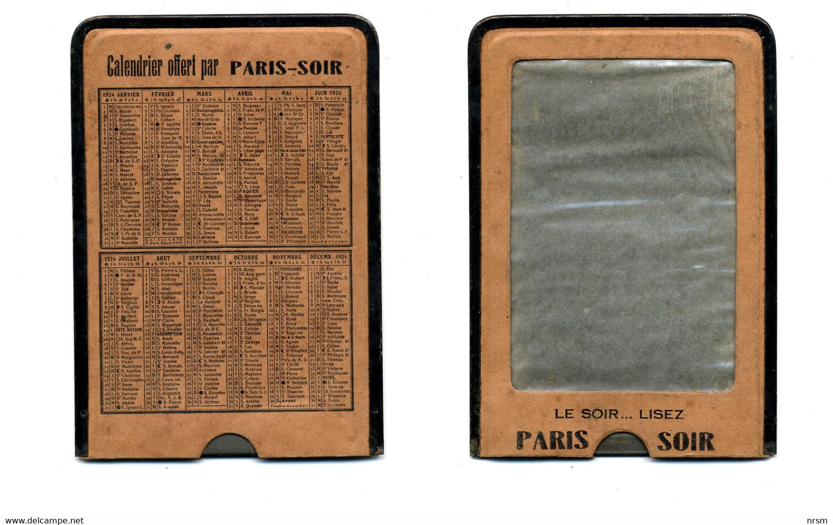 Calendrier 1924 - Paris-Soir / Support D'article De Journal - Formato Piccolo : ...-1900