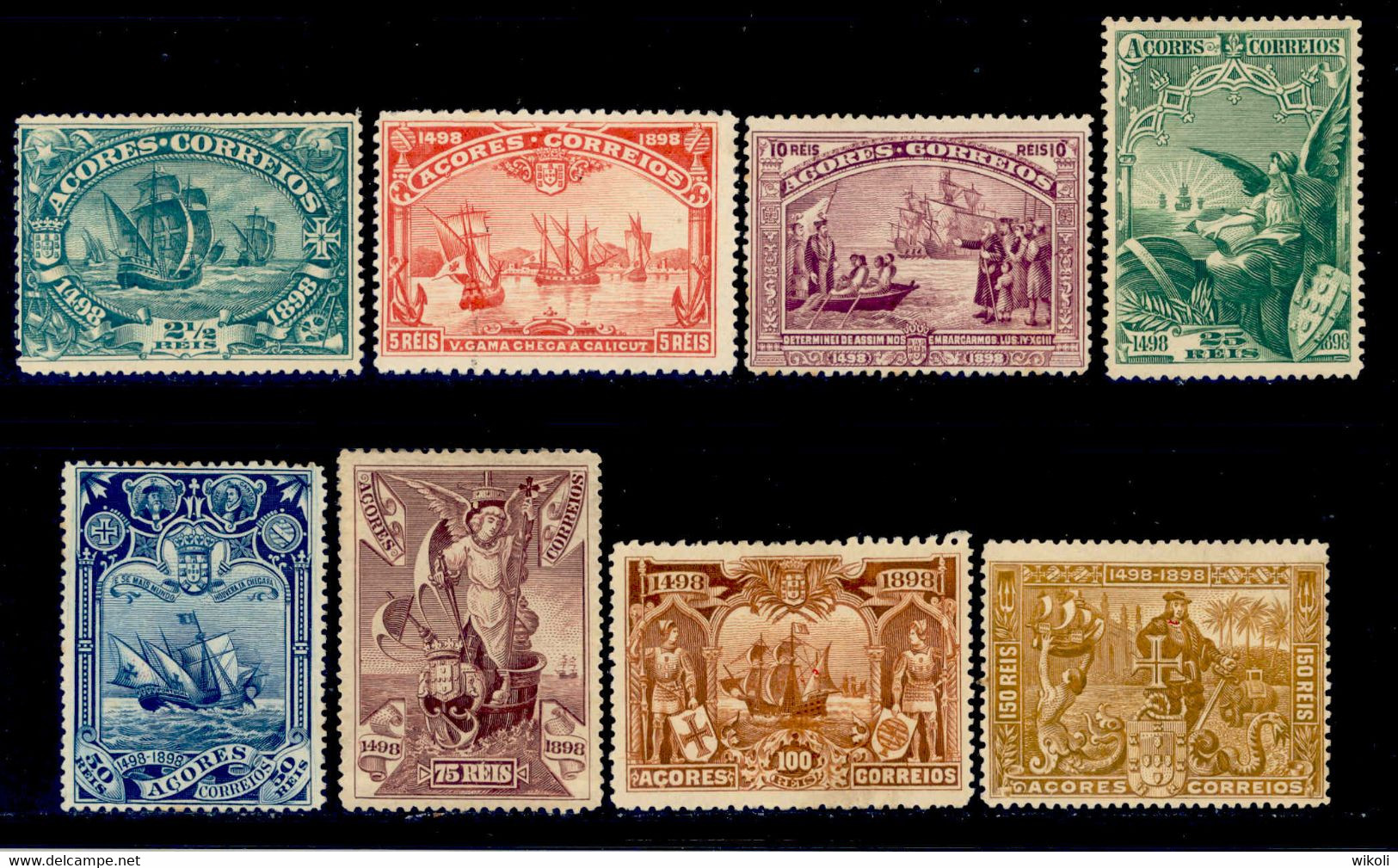 ! ! Azores - 1898 Vasco Gama (Complete Set) - Af. 88 To 95 - MH - Azores