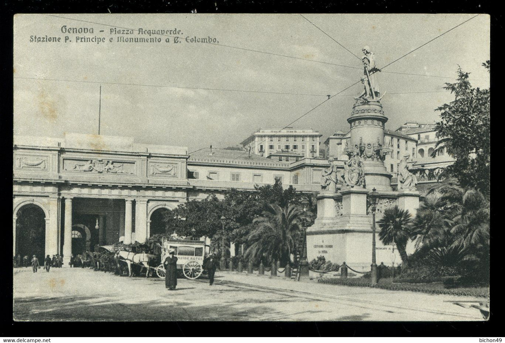 Genova Piazza Acquaverde Stazione Principe E Monumento Colombo Animato Brunner - Genova