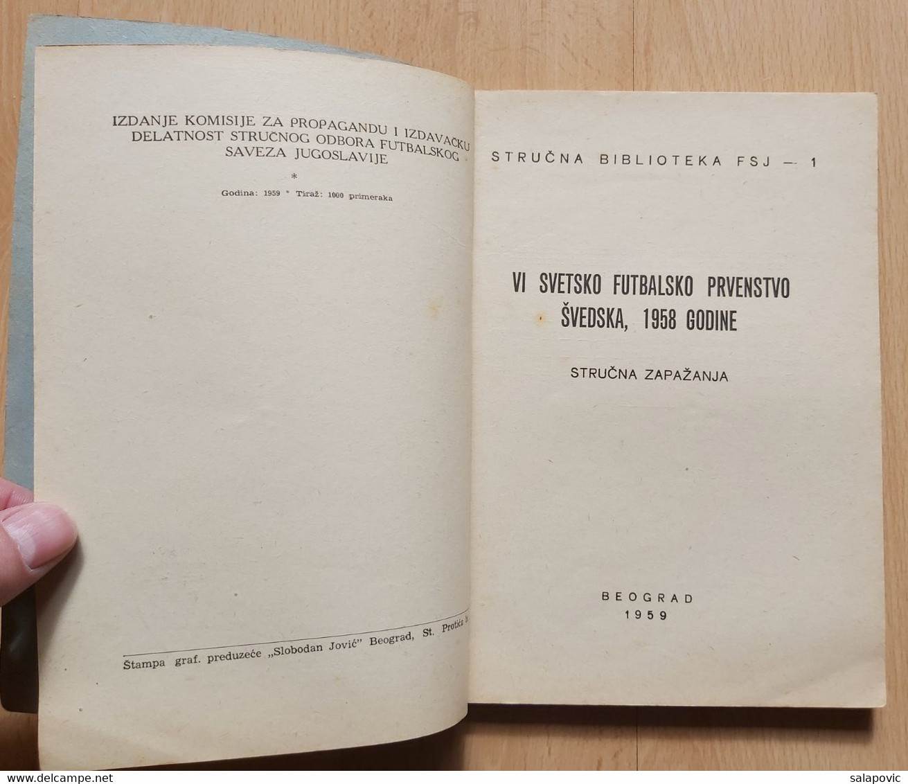 VI SVETSKO FUTBALSKO PRVENSTVO ŠVEDSKA, 1958 GODINE FSJ, VI World Cup Sweden, 1958 - Livres