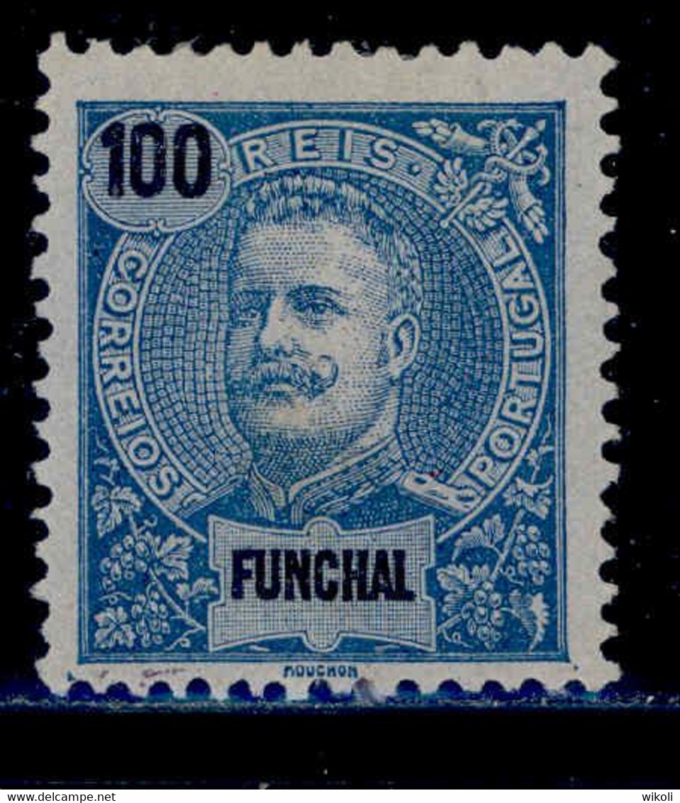 ! ! Funchal - 1897 D. Carlos 100 R - Af. 22 - MH - Funchal