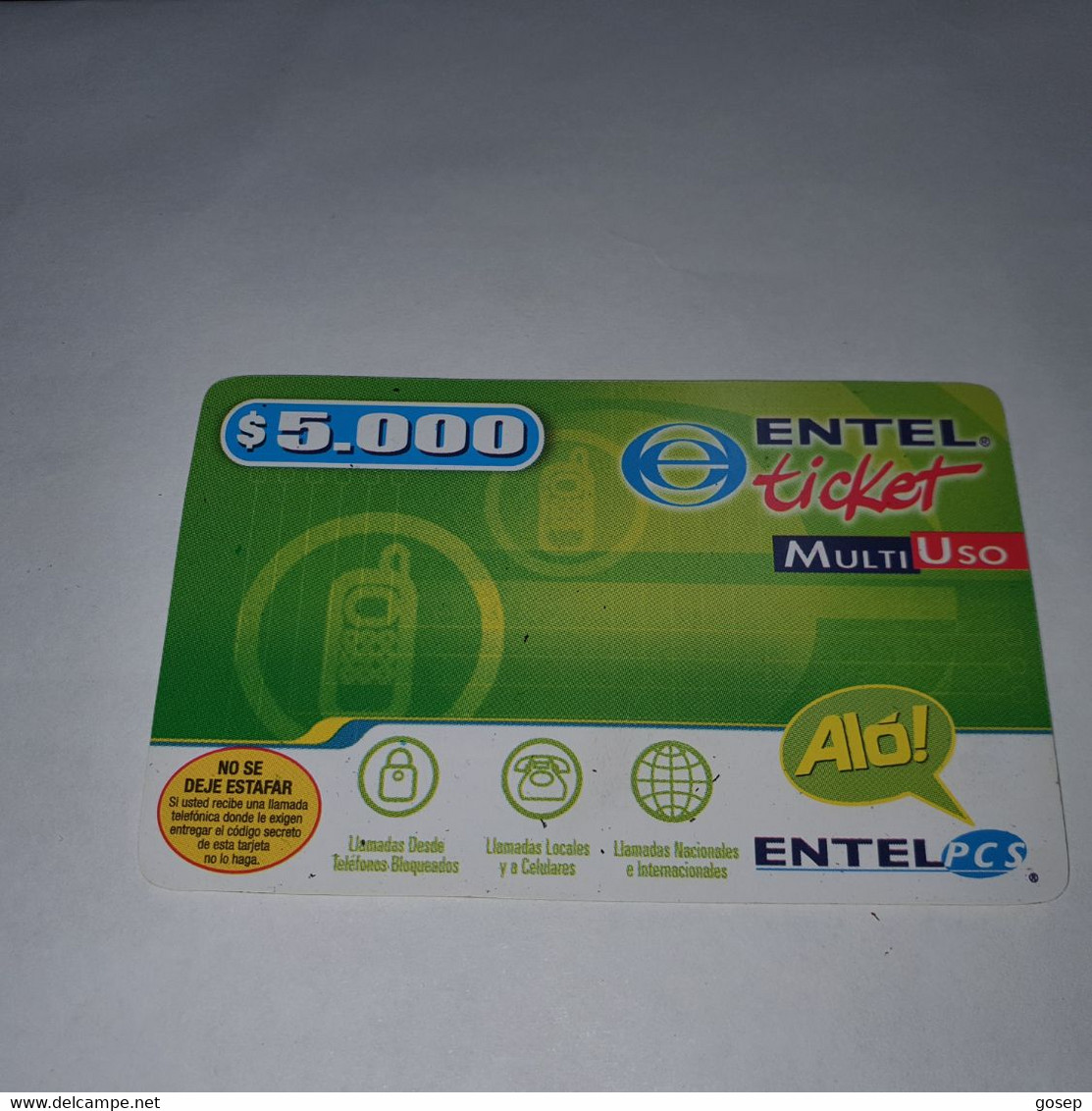 Chile-entel Ticket-(179)-($3.500)-(279-404-026-748)-(5/1/2005)-(look Outside)-used Card+1card Prepiad Free - Cile