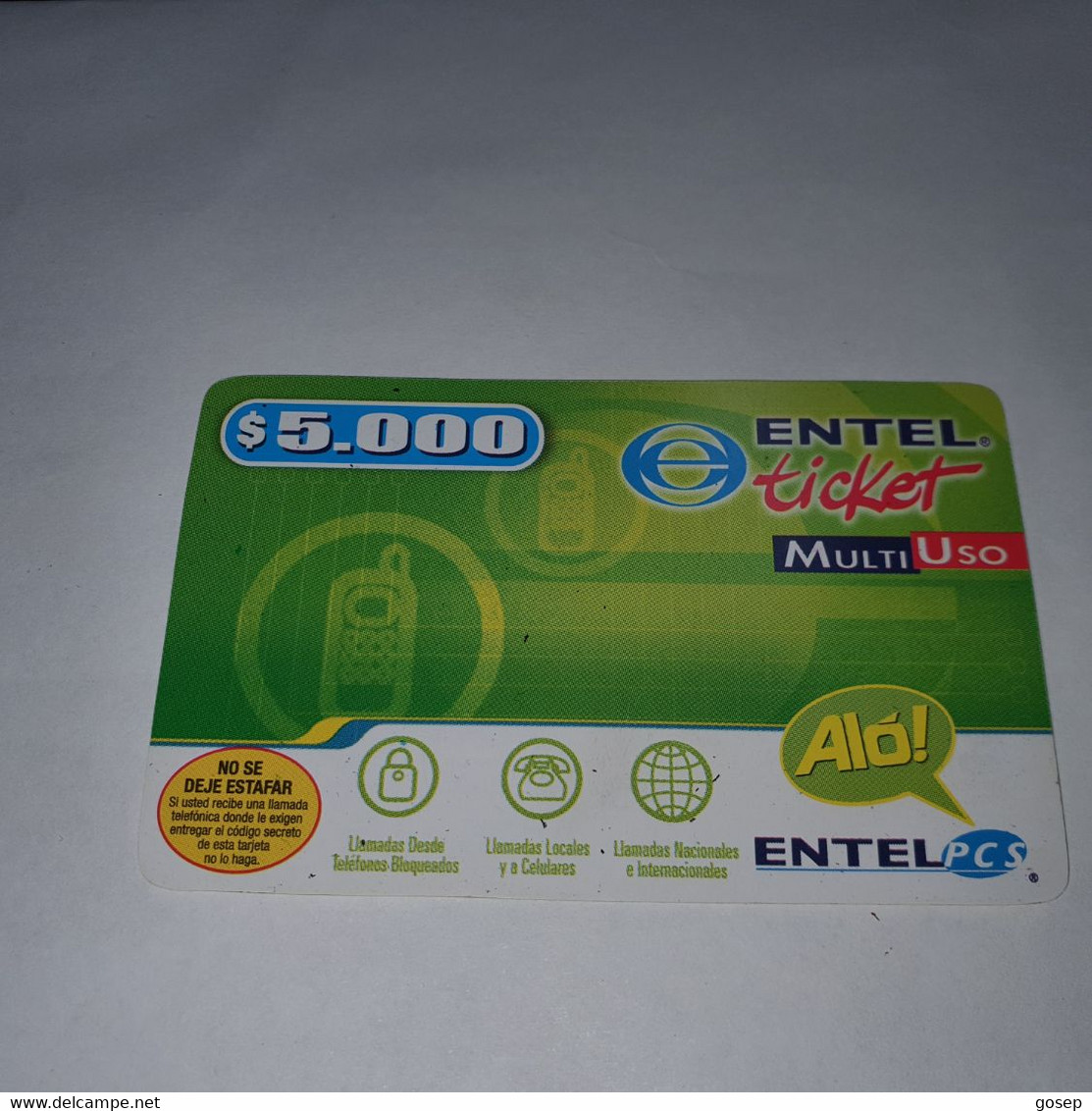 Chile-entel Ticket-(179)-($3.500)-(279-404-026-748)-(5/1/2005)-(look Outside)-used Card+1card Prepiad Free - Chile