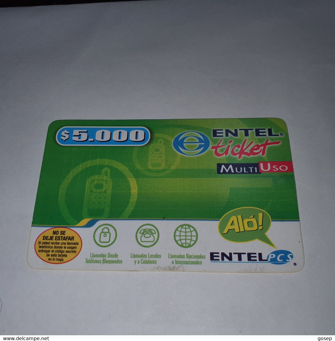 Chile-entel Ticket-(180)-($3.500)-(681-636-587-464)-(30/9/2004)-(look Outside)-used Card+1card Prepiad Free - Chile