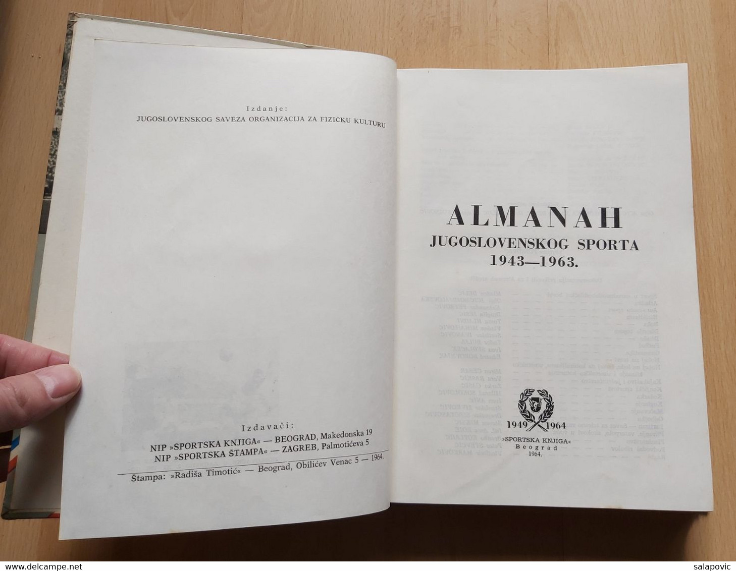 Almanah Jugoslovenskog Sporta 1943 - 1963  Almanac Of Yugoslav Sports - Libri