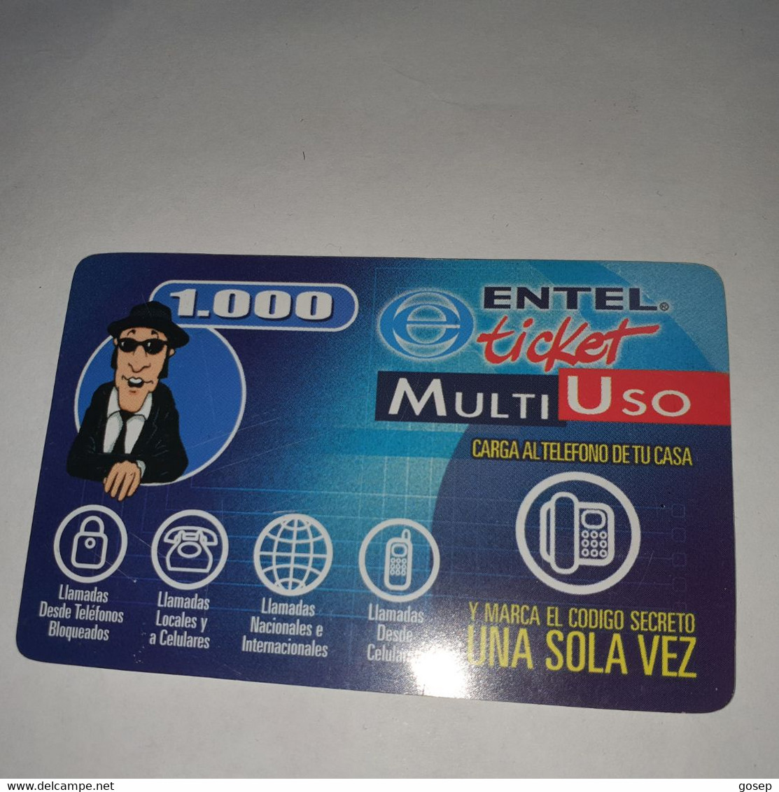 Chile-entel Ticket-multi-(187)-($1.000)-(685-409-868-714)-(30/9/2004)-(look Outside)-used Card+1card Prepiad Free - Chili