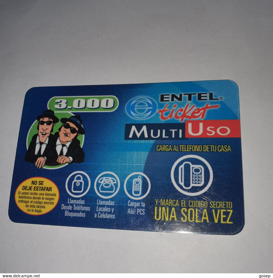 Chile-entel Ticket-multi-(188)-($3.000)-(372-526-902-540)-(30/6/2004)-(look Outside)-used Card+1card Prepiad Free - Cile